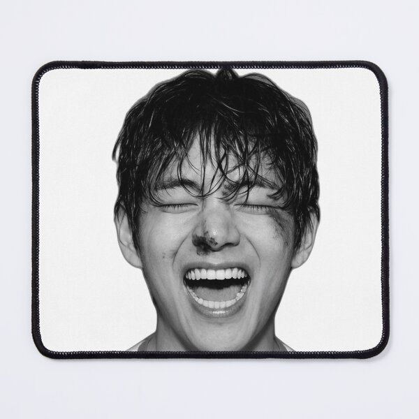 Item preview, V Kim Taehyung Raw Smile Artistic Black and White designed and sold by Mooncreates7.