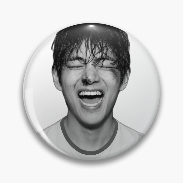 Item preview, V Kim Taehyung Raw Smile Artistic Black and White designed and sold by Mooncreates7.