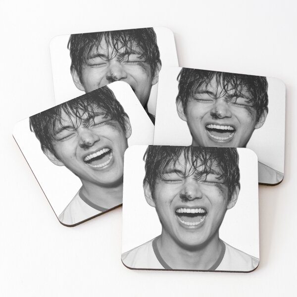 Item preview, V Kim Taehyung Raw Smile Artistic Black and White designed and sold by Mooncreates7.