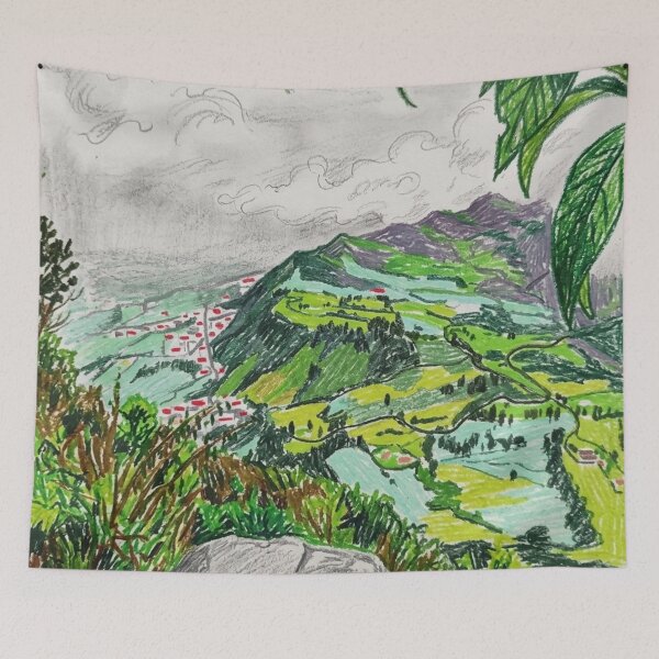 Item preview, Viewpoint overlooking a mountain valley designed and sold by CristianCEB.