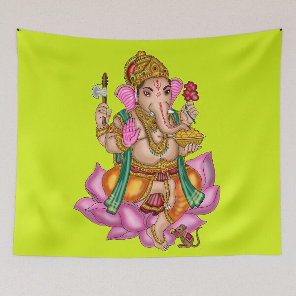Item preview, Lord Ganesha Artwork | Divine Hindu God Digital Painting Illustration designed and sold by Harshit_Digital_Arts.