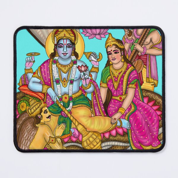 Item preview, Lakshmi Narayan Artwork | Divine Hindu God Digital Painting Illustration designed and sold by Harshit_Digital_Arts.