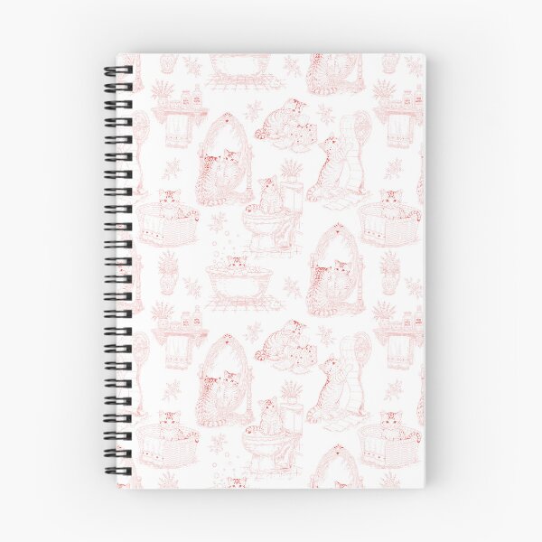 Item preview, Red Vintage Cat Bathroom Toile Pattern designed and sold by Pharmkitty.