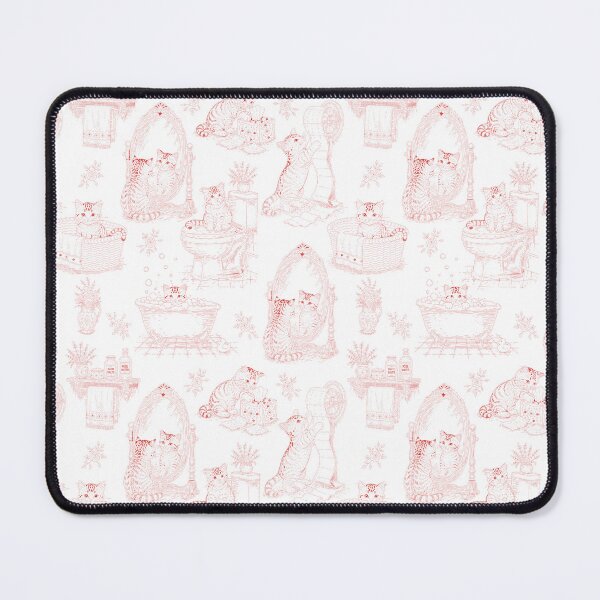Item preview, Red Vintage Cat Bathroom Toile Pattern designed and sold by Pharmkitty.