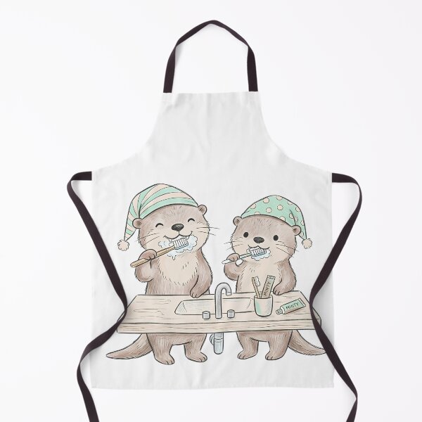 Item preview, Cute Otters Brushing Teeth - Cozy Morning Routine designed and sold by TaiwanMemory.