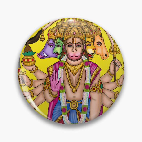 Item preview, Panchmukhi Hanuman Artwork | Divine Hindu God Digital Illustration designed and sold by Harshit_Digital_Arts.