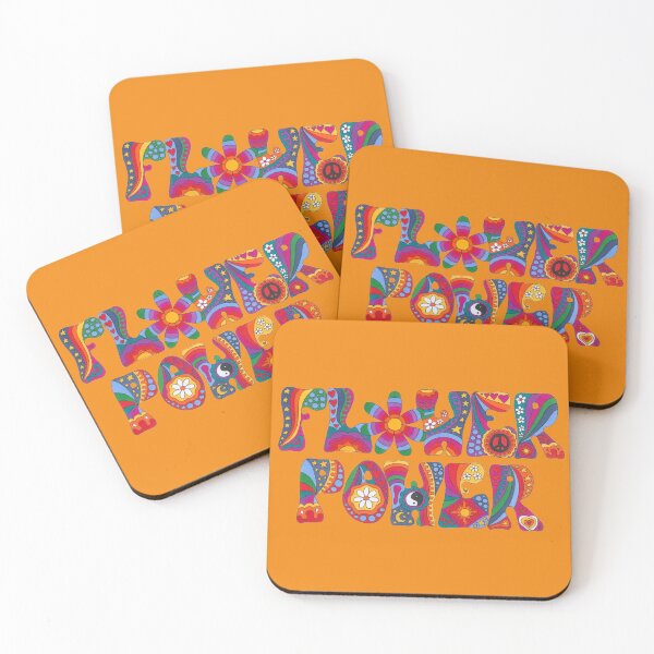 Item preview, Psychedelic Flower Power Art Orange– Retro Hippie Rainbow Groovy Peace Design designed and sold by Kellie Espie Art.