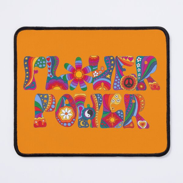 Item preview, Psychedelic Flower Power Art Orange– Retro Hippie Rainbow Groovy Peace Design designed and sold by Kellie Espie Art.