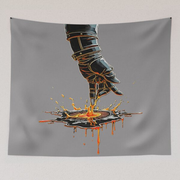 Item preview, Futuristic Neon Orange Abstract Art - Glowing Circuit Design designed and sold by Dark-Circuit-Haven.