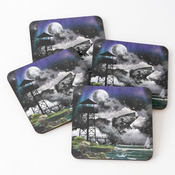 Item preview, Midnight Storm Bass Fishing Watchtower Art Poster designed and sold by AXENT Designs.