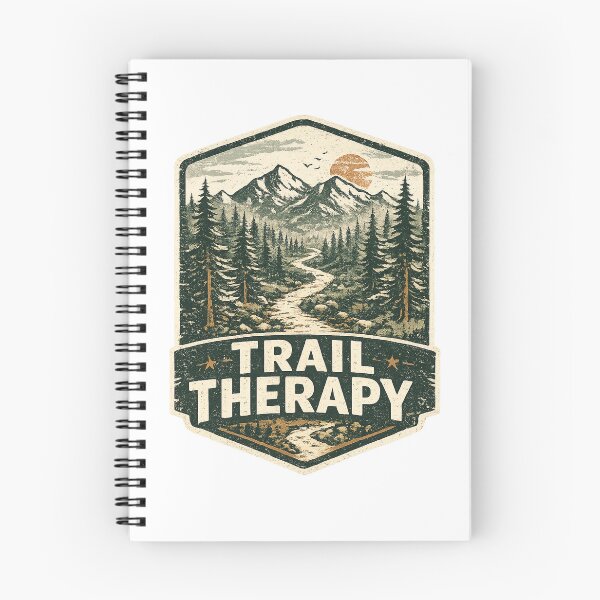Item preview, Trail Therapy Vintage Hiking & Nature Adventure Badge designed and sold by EastEndTownie.