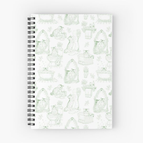 Item preview, Green Vintage Cat Bathroom Toile Pattern designed and sold by Pharmkitty.