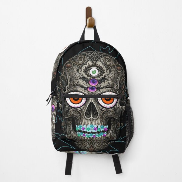 Item preview, Gothic Ornate Skull with Braces and Multiple Eyeballs Halloween Illustration designed and sold by VibranPalette.