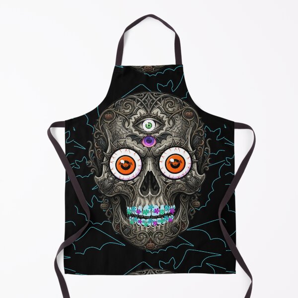Item preview, Gothic Ornate Skull with Braces and Multiple Eyeballs Halloween Illustration designed and sold by VibranPalette.
