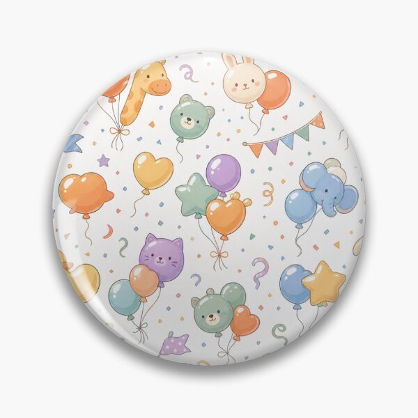 Item preview, Cute Pastel Animals Balloons Pattern — Kids Party Fabric Print designed and sold by Bloomie_Studio .