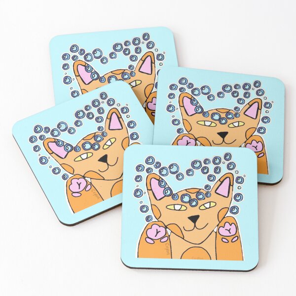 Item preview, Kawaii Bubble Cat┃Cute Orange Kitty Art designed and sold by Cherry Prism Designs.