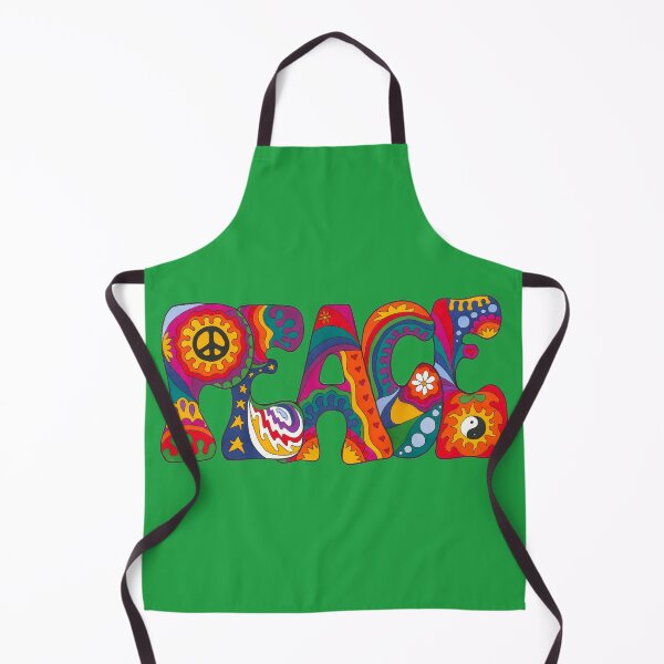 Item preview, Psychedelic Peace Word Art Light Green – Retro Hippie Rainbow Groovy Peace Design designed and sold by Kellie Espie Art.
