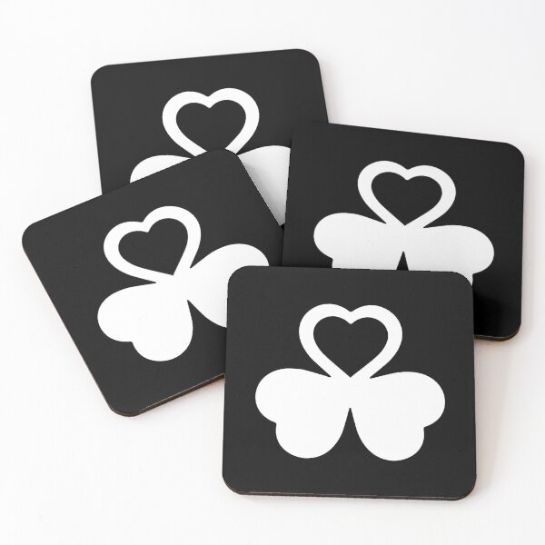 Item preview, Shamrock & Heart (black & white on dark surfaces) designed and sold by JMParadis.