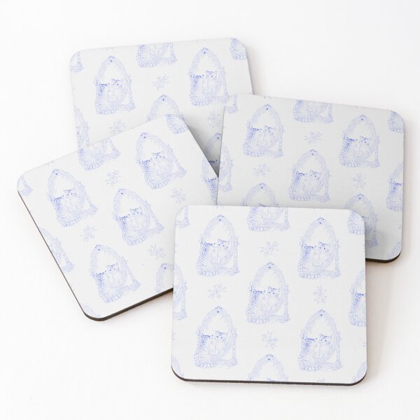 Item preview, Blue Cat Mirror Toile | Vintage Kitten Reflection Pattern designed and sold by Pharmkitty.