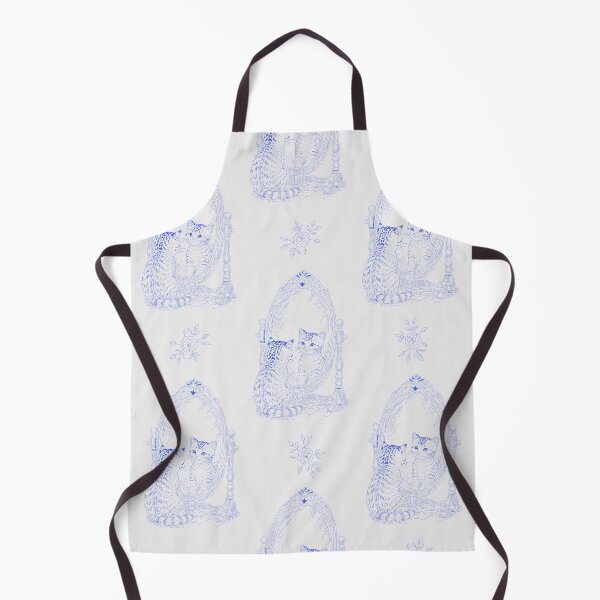 Item preview, Blue Cat Mirror Toile | Vintage Kitten Reflection Pattern designed and sold by Pharmkitty.