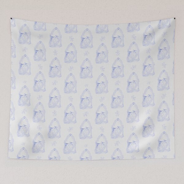 Item preview, Blue Cat Mirror Toile | Vintage Kitten Reflection Pattern designed and sold by Pharmkitty.
