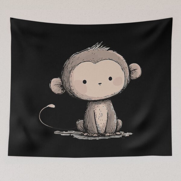 Item preview,  Whimsical Baby Monkey Sketch designed and sold by ClubVacay.