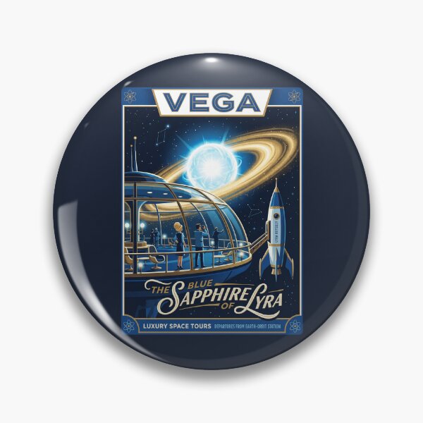 Item preview, Vega Star Retro NASA Travel Poster Sapphire Lyra designed and sold by RetroRewind Studio.