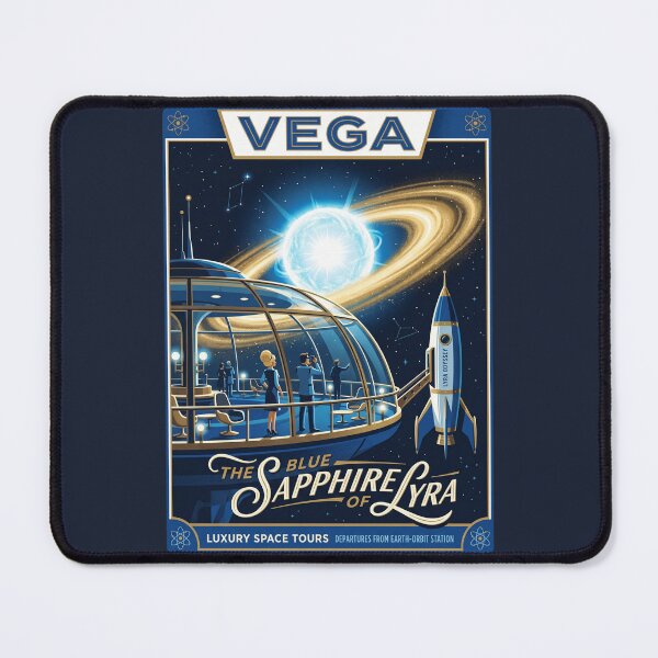 Item preview, Vega Star Retro NASA Travel Poster Sapphire Lyra designed and sold by RetroRewind Studio.