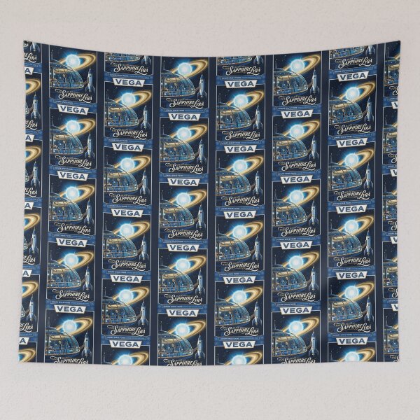 Item preview, Vega Star Retro NASA Travel Poster Sapphire Lyra designed and sold by RetroRewind Studio.