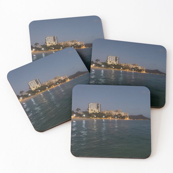 Item preview, Hawaiian Lights - Waikiki Beach and Diamond Head Volcano Crater designed and sold by Georgia Mizuleva.