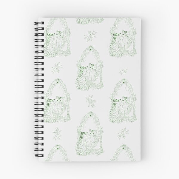 Item preview, Green Cat Mirror Toile | Vintage Kitten Reflection Pattern designed and sold by Pharmkitty.