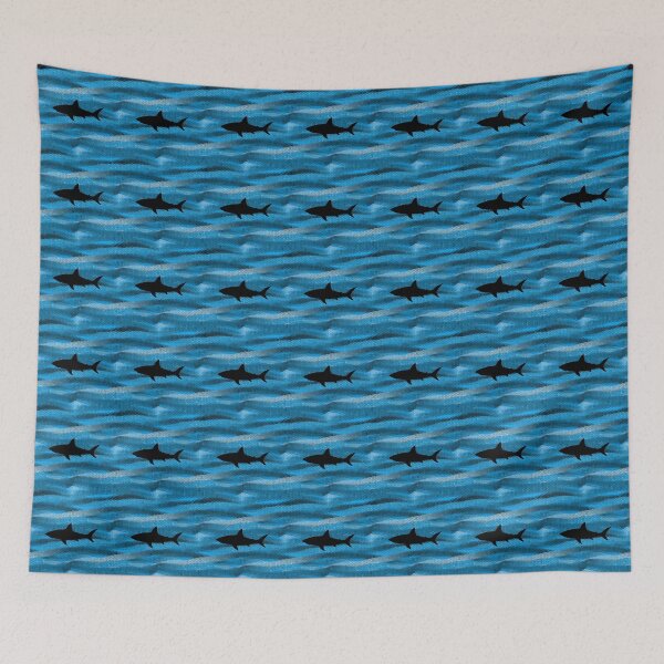 Item preview, Pattern - Blue Waves Mosaic with Shark designed and sold by ZepoPublishing.
