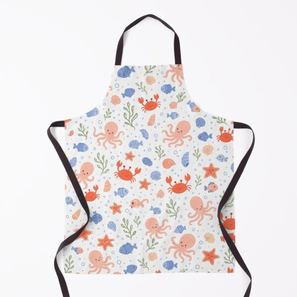 Item preview, Cute Sea Creatures Pattern — Kids Ocean Nursery Fabric Print designed and sold by Bloomie_Studio .