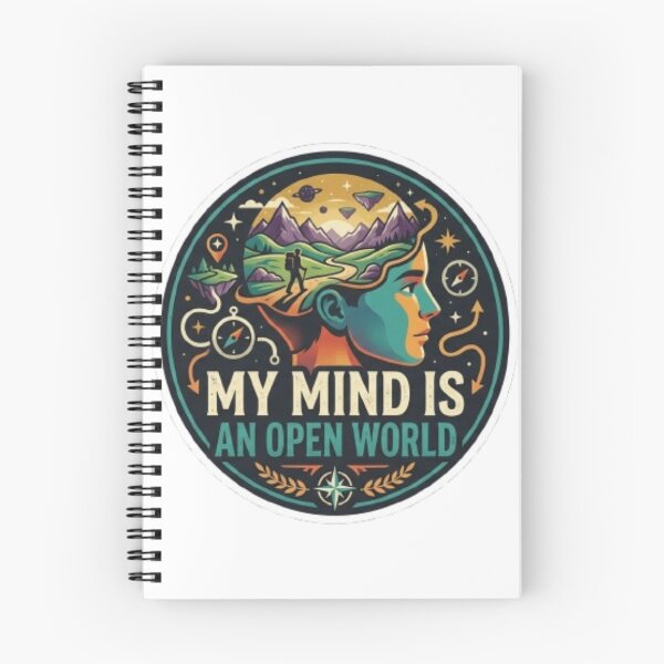 Item preview, My Mind Is An Open World - Retro Adventure Badge designed and sold by Harrak Housni.