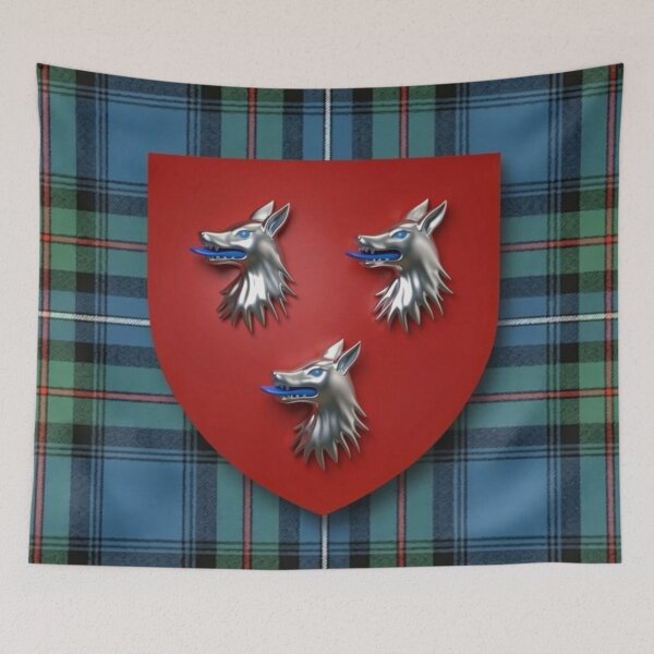 Item preview, Robertson Shield 3D and Ancient Hunting Tartan designed and sold by Kirrindy Designs.