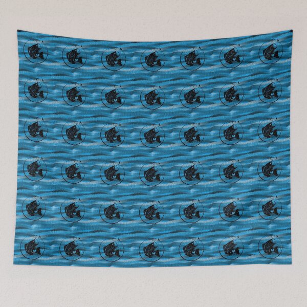 Item preview, Pattern - Blue Waves Mosaic with Fly Fishing designed and sold by ZepoPublishing.