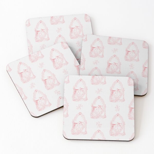Item preview, Red Cat Mirror Toile | Vintage Kitten Reflection Pattern designed and sold by Pharmkitty.