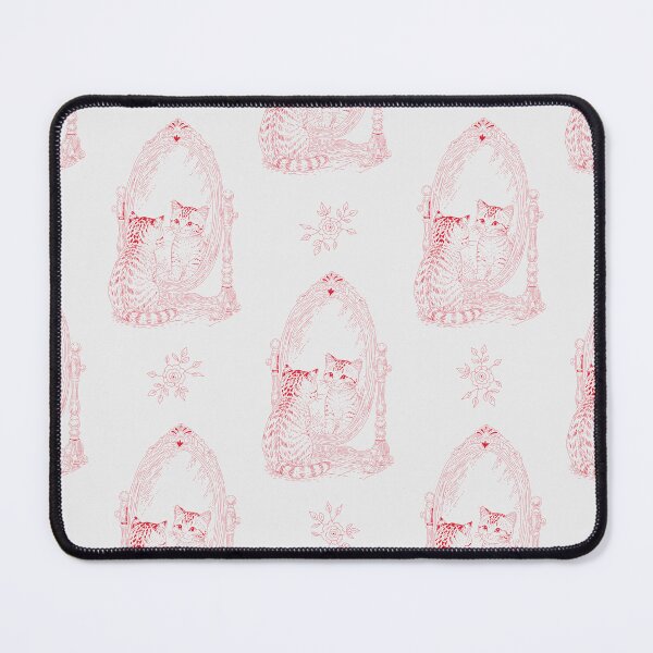 Item preview, Red Cat Mirror Toile | Vintage Kitten Reflection Pattern designed and sold by Pharmkitty.