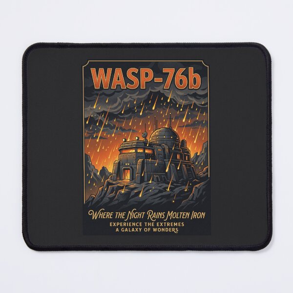 Item preview, WASP-76b Retro NASA Travel Poster Iron Rain designed and sold by RetroRewind Studio.