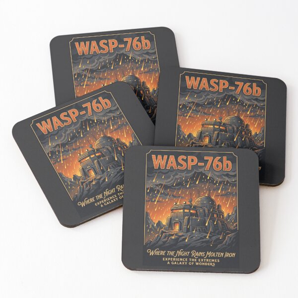 Item preview, WASP-76b Retro NASA Travel Poster Iron Rain designed and sold by RetroRewind Studio.