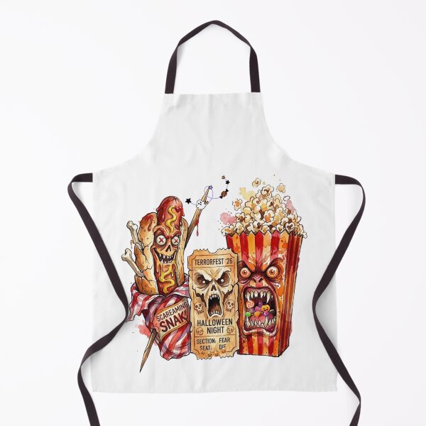Item preview, Spooky Halloween Movie Night Monster Popcorn and Zombie Hot Dog Watercolor Illustration designed and sold by VibranPalette.