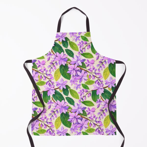 Item preview, Purple Floral Paper Collage Seamless Pattern, Violet Blossoms and Green Leaves Botanical Repeat, Cottagecore Garden Flower Design designed and sold by SWSandraWechner.