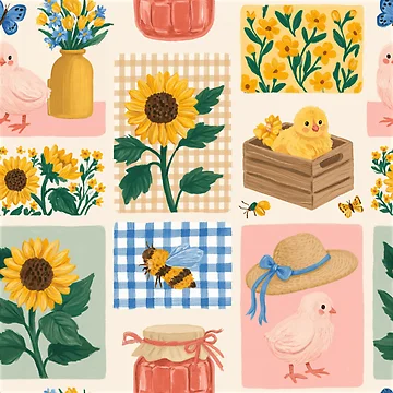 Artwork thumbnail, Sunflower Pattern by kraftedbykate17