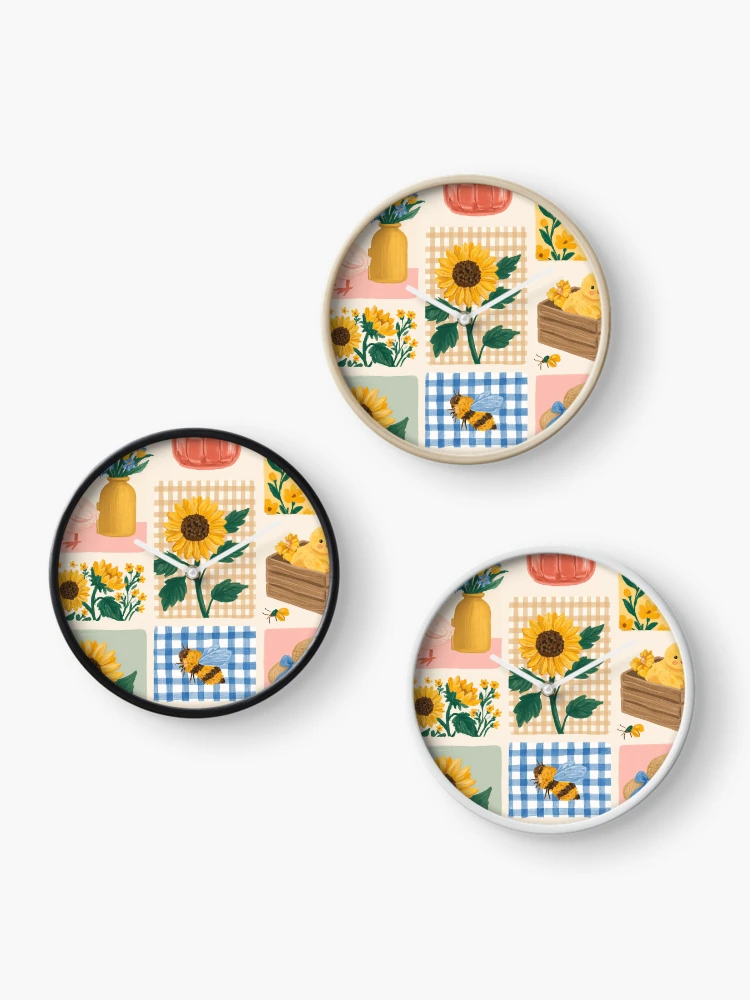 Thumbnail 3 of 4, Clock, Sunflower Pattern designed and sold by kraftedbykate17.