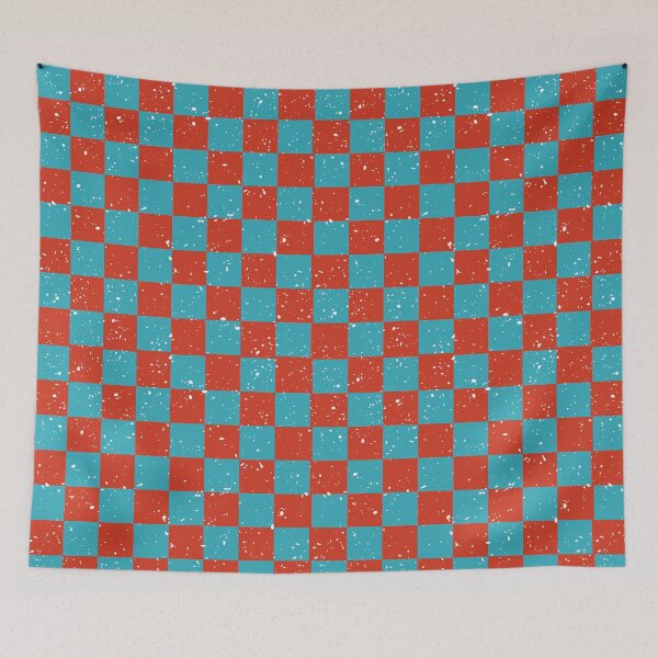 Item preview, Red Teal Checker Pattern | Bold Distressed Retro Seamless  designed and sold by Dino-Lune.