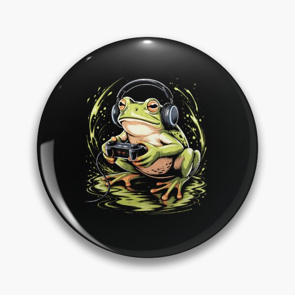 Item preview, Gamer Frog Wearing Headphones Funny Gaming Amphibian Design designed and sold by MiALopezArt.