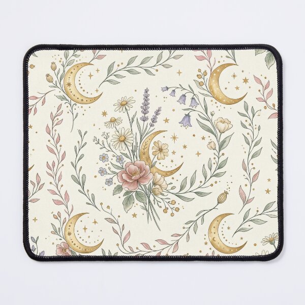 Item preview, Wildflower Moon Garden Seamless Pattern designed and sold by MoonwoodStudio.