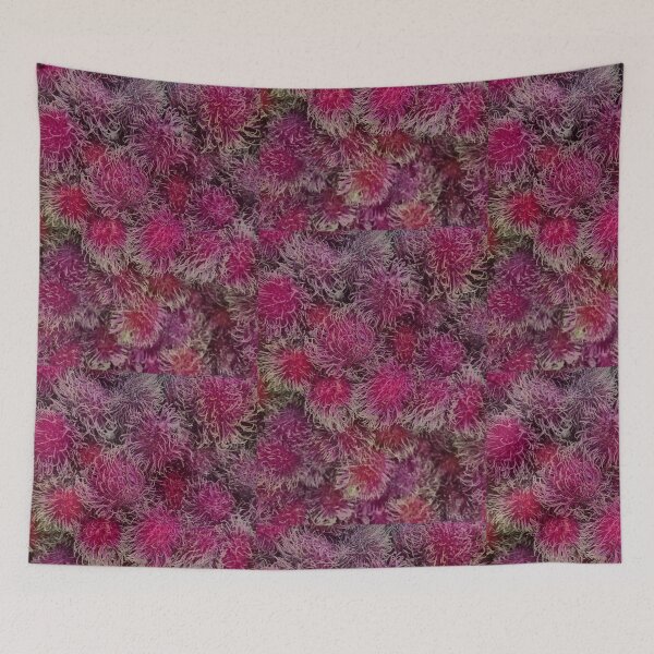 Item preview, Exotic Rambutan Neon Magenta Macro Fruit Texture Pattern designed and sold by ElementoVisual.