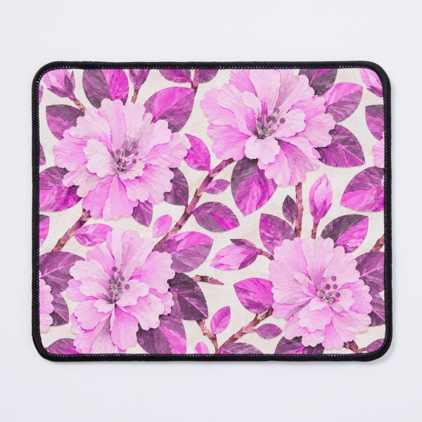 Item preview, Seamless Pink Hibiscus Collage Pattern, Colorful Handcrafted Paper Cut Floral Design, Botanical Summer Repeat Print designed and sold by SWSandraWechner.