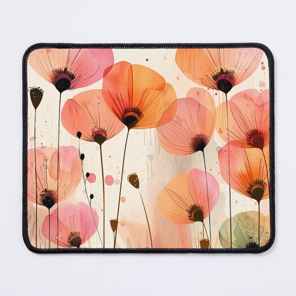 Item preview, Poppy Pastel Pink Flower Garden Contemporary Folk Art designed and sold by DEC02.